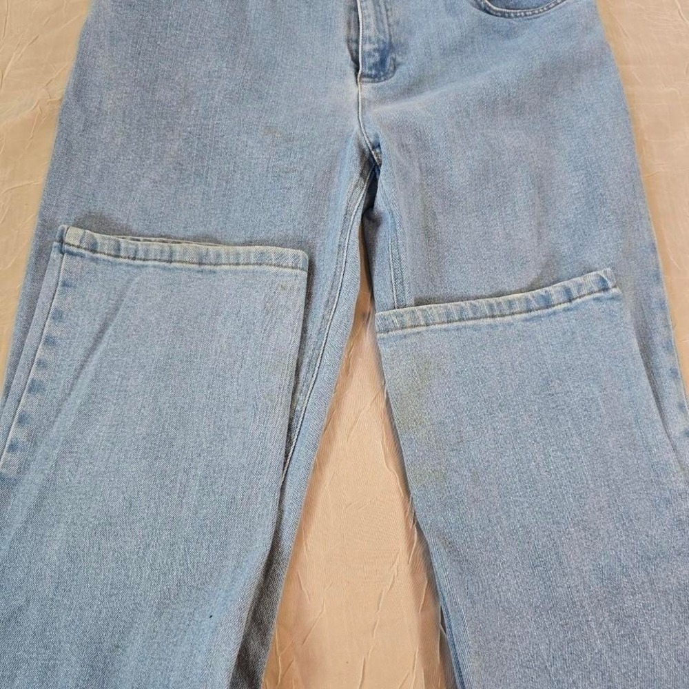 Jones New York Jeans Womens 10 Light Wash Straight Leg Stretch Denim Blue